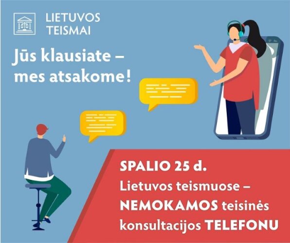 Nemokamos teisinės konsultacijos telefonu „Jūs klausiate – mes atsakome!“
