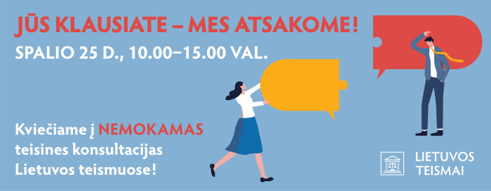 Kviečiame į nemokamas teisines konsultacijas teismuose!